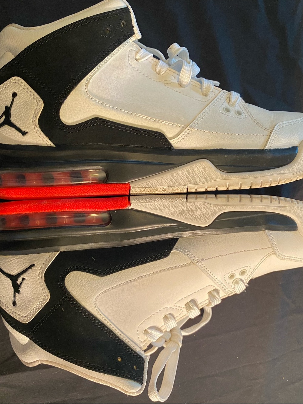 Men’s White and Black Air Cushion Basketball Sneakers